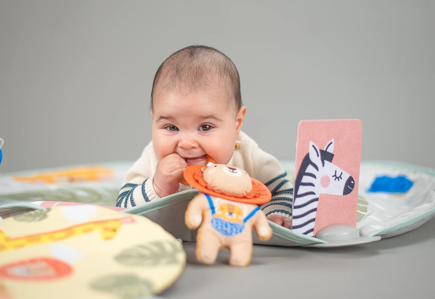 Taf Toys Savannah 360° Activity Gym with Music & Light & 20 Playful Activities, Thickly Padded with Soft Mat and a Unique “Crinkle Toy” for a Variety of Body Positioning for Newborn and Up