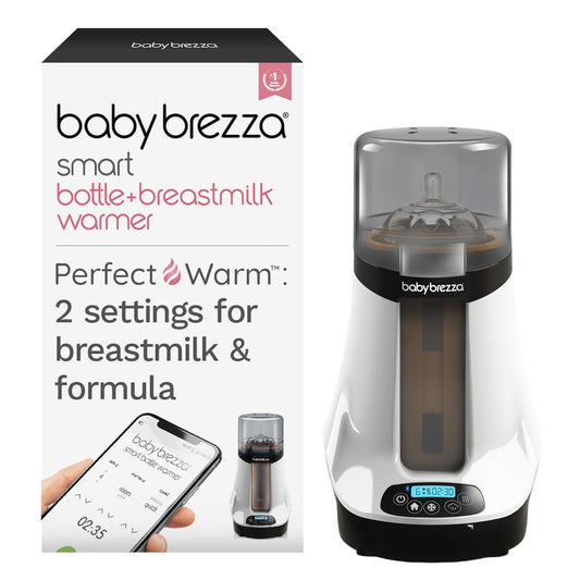 Baby Brezza Smart Baby Bottle Warmer, Breastmilk Warmer + Defroster – Free App - Different Temperatures for Breastmilk + Formula - Universal Fit for All Bottles + Milk Bags - Calentador de Biberones