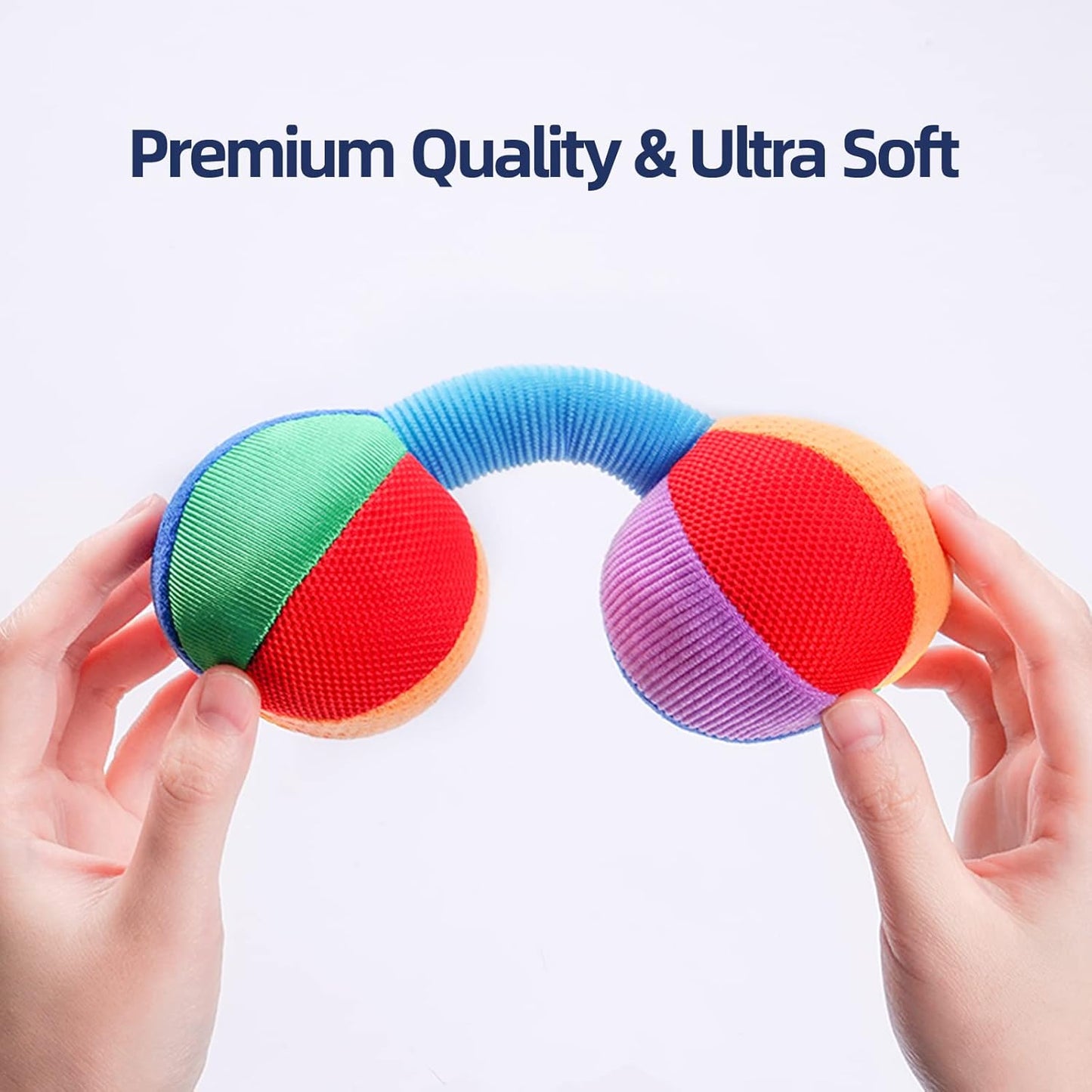 Jollybaby Soft Plush Baby Dumbbell Rattle Toys, 0-3-6 Months Newborn, High Contrast Black & White Sensory Rattles Weight Lifting Toy, Funny Baby Boy Girl Shower Gift