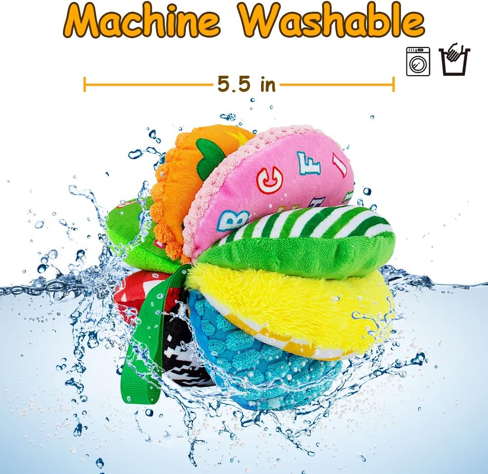 8-in-1 Sensory Balls for Infant Toddlers,Rainbow Fabric Baby Toy for Sensory Development,Montessori Toys for Babies 6-12 Months,8 Different Sensory Tactile Textures with Crinkle Rattle Squeakers