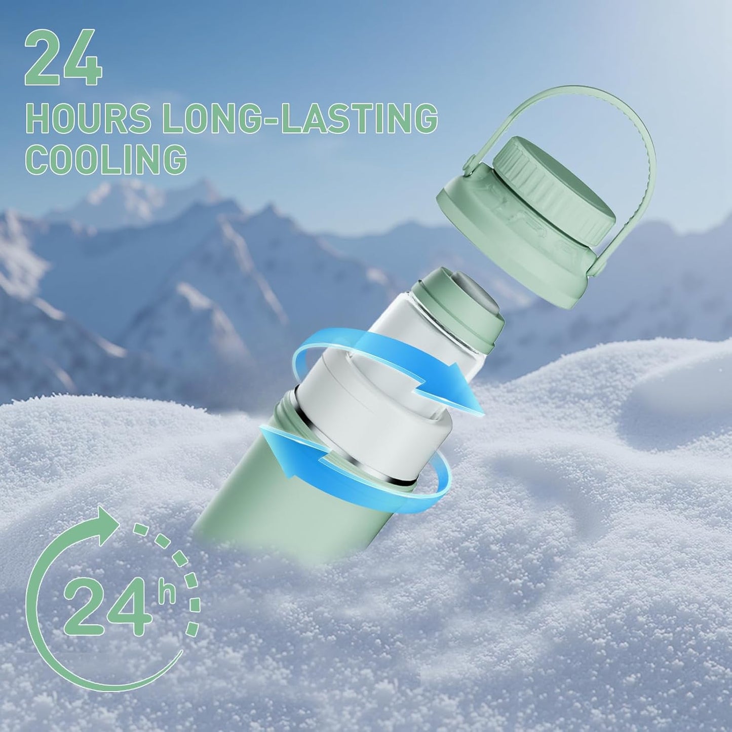 Portable Breast Milk Cooler Bottle - 22oz Breastmilk Chiller for Outdoor Travel Mom, Keeps Milk Fresh Cooling for 24 Hours, Breastfeeding Essentials with 2pcs Bottle for Breastmilk Storage