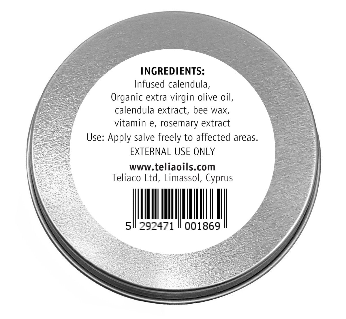 Teliaoils Calendula Salve (Marigold) For Baby Skin and Facial Use. Soothing Herbal Cream for Rashes, Irritated Skin, Dry Skin and Chapped Skin 50 Ml / 1.7 Oz