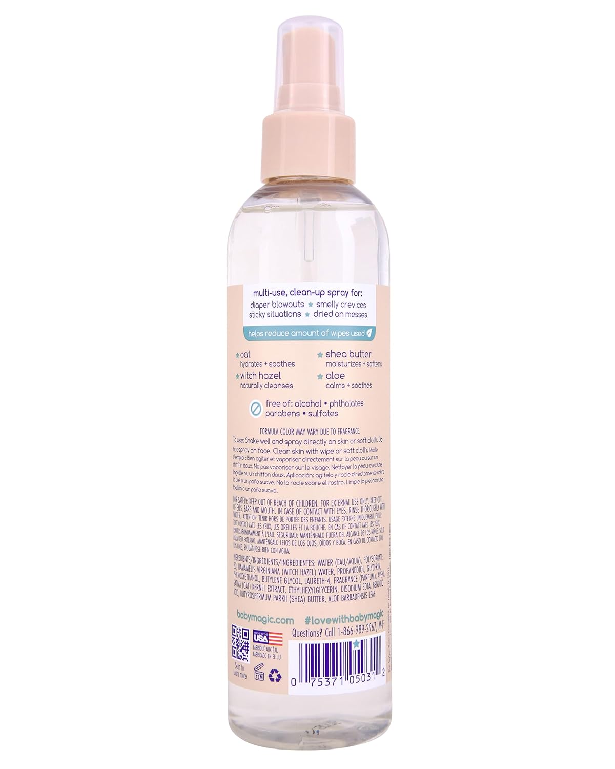 Baby Magic Soothing Clean-Up Spray, Vanilla & Oat, Hypoallergenic, 8 oz
