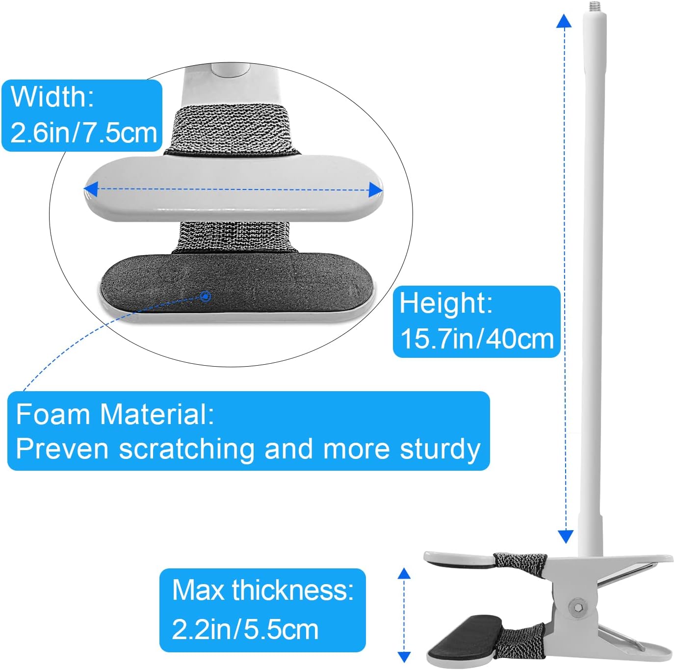 Baby Monitor Mount Compatible with HelloBaby HB6550/HB65/HB66/HB248,ANMEATE SM935E Baby Monitor Camera 15.7 inches Flexible Clip Clamp Mount Long Gooseneck Arm, Baby Monitors Holder Without Tools