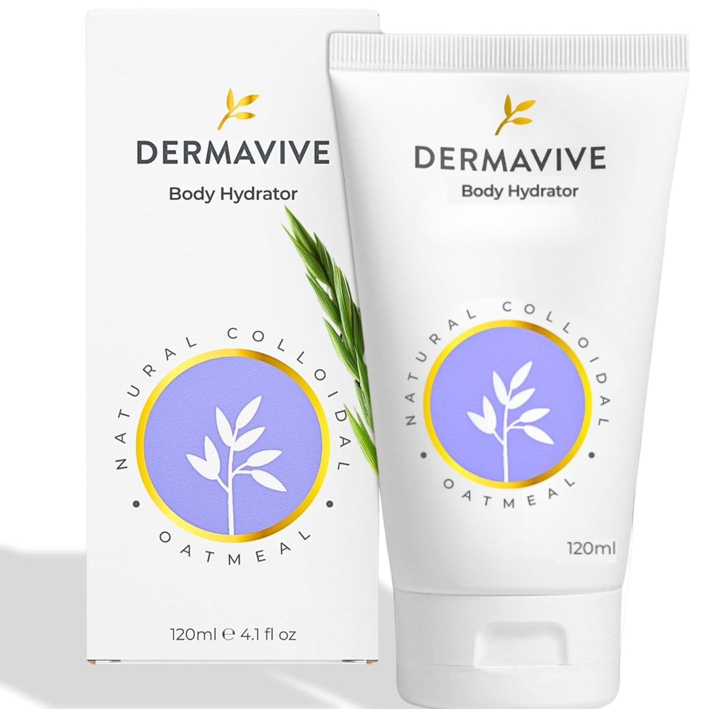 Dermavive Oatmeal Body Hydrator – Colloidal Oatmeal Moisturizing Oil for Itchy, Dry, Flaky & Sensitive Skin – Nourishing After-Shower Body Oil for Kids, Teens & Adults – 120ml (4.05 fl oz)