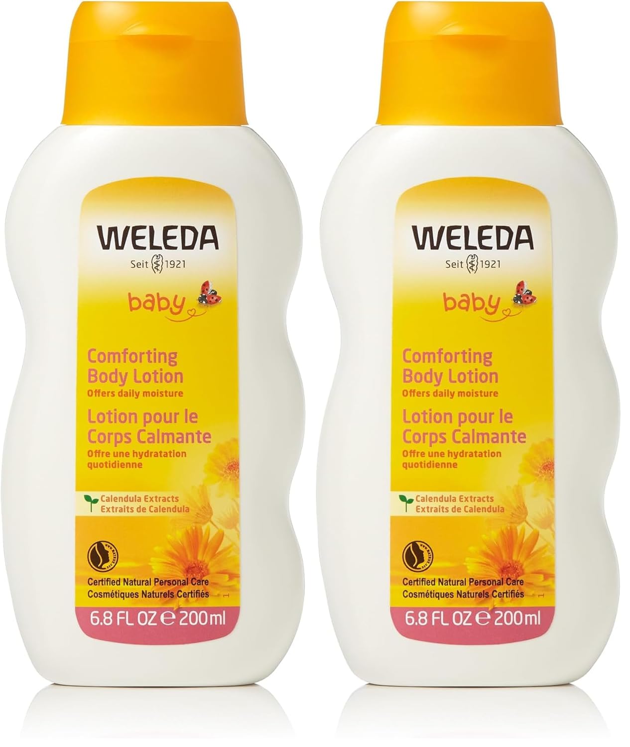 Weleda Baby Calendula Comforting Body Lotion, Plant Rich Moisturizer with Calendula, Chamomile, Sweet Almond and Sesame Oils, 6.8 Fl Oz (Pack of 2)