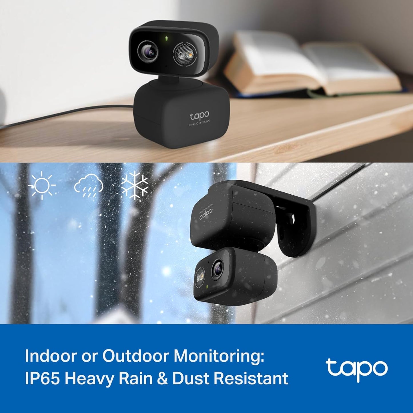 Tapo 2K 3MP Pan/Tilt Indoor/Outdoor Security Camera, Free Person/Baby Cry Detect & Track, 360° View, Color Night Vision, SD/Cloud Storage, Works w/Alexa & Google Home, HybridCam 360, Black (2-Pack)