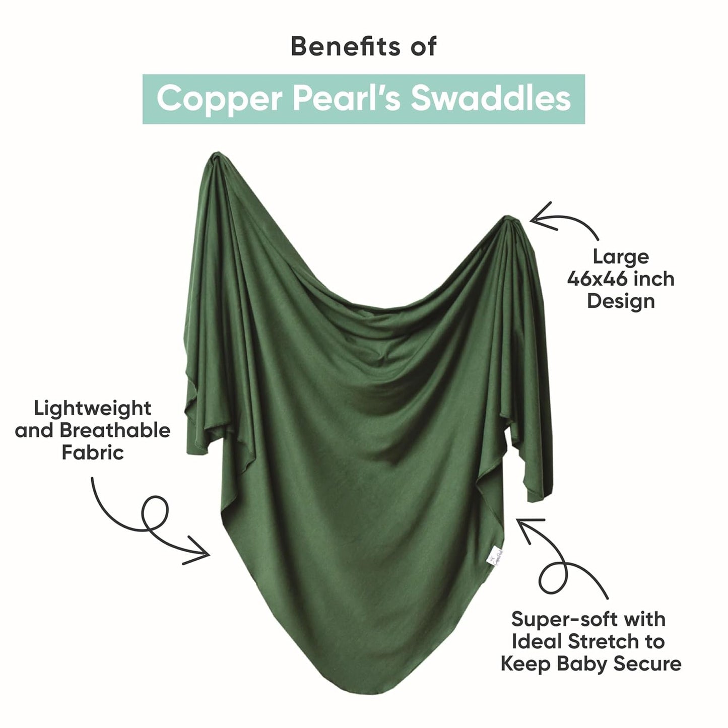 Copper Pearl Baby Swaddle Blanket - Premium Knit Baby Blanket, Large Soft Stretchy Receiving Blankets for Baby Boy and Girl, Swaddles for Newborn, Infant, and Toddler (Daisy)
