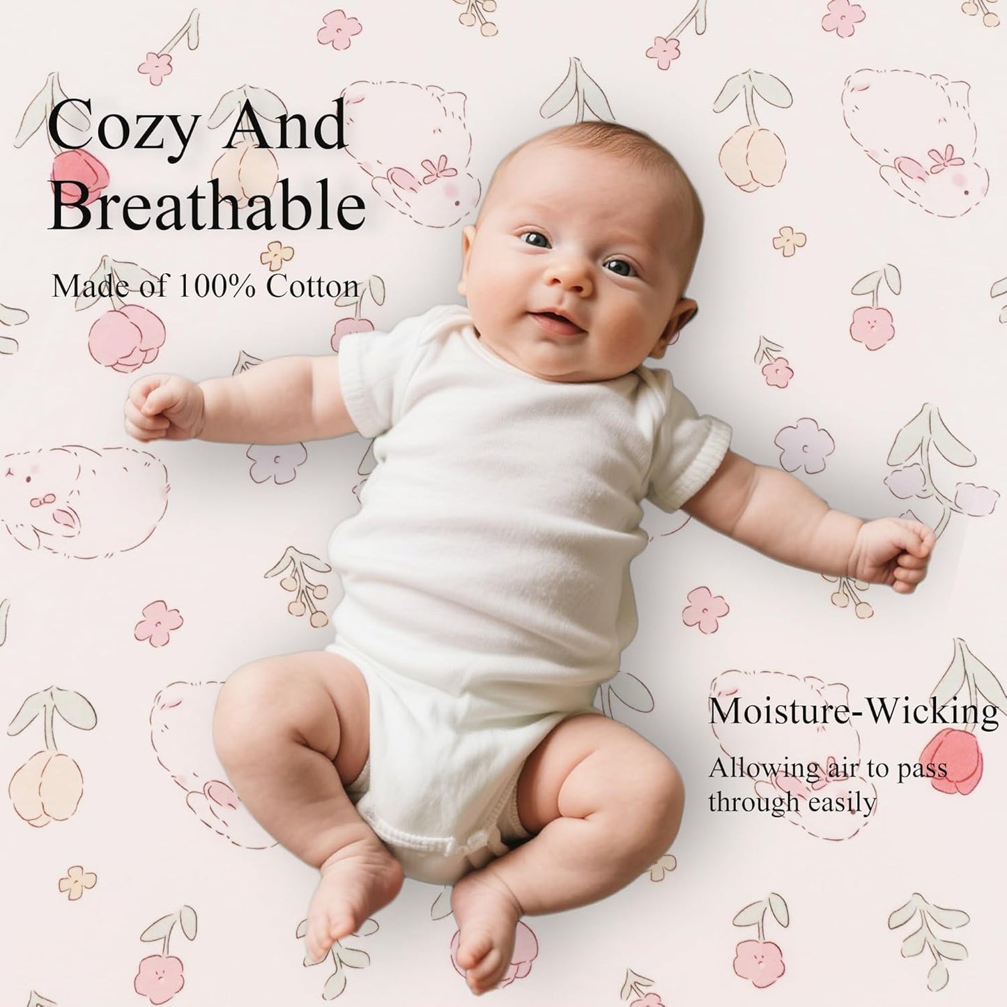 100% Jersey Cotton Bassinet Sheets 21" x 35" Fits Ezebaby, Evolur Stellar, Amke and Mereryi Baby Bassinet, Super Soft and Breathable Bassinet Fitted Sheets, 3 Pack, Pink