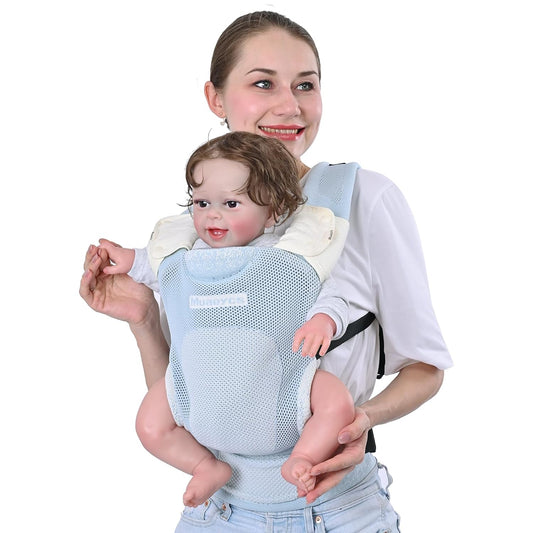 Baby Carrier Newborn to Toddler, Lightweight Baby Wrap Carrier, Carrier for 7-33 lbs, Easy Adjustable, Soft Breathable Baby Carrier, Blue