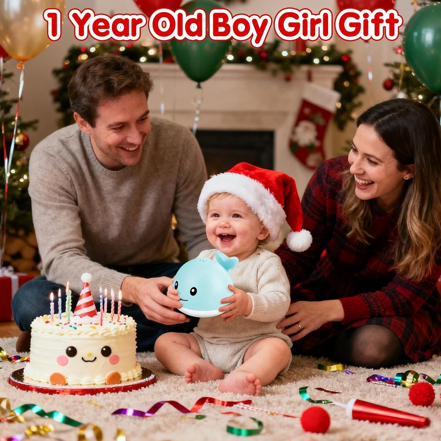 Baby Girl Bath Toys, Christmas Stocking Stuffers 1 Year Old Girl Gift, Toddler Bath Toys for Kids Ages 1-3 Light Up Whale Bath Toy Sprinkler Infant Baby Toys 6-12-18 Month Bathtub Fountain Toy