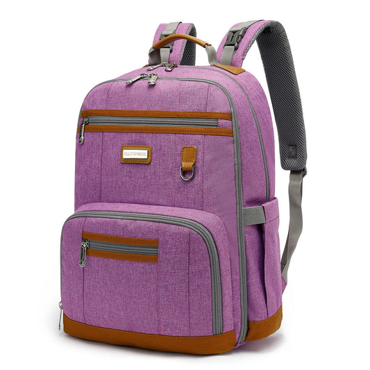 Diaper Bag Backpack, Large Baby Nappy Bags with Portable Changing Pad for Boys and GirlsMultifunction Travel Baby Bag for Moms Dads, Shower Gifts Waterproof and Stylish，Purple