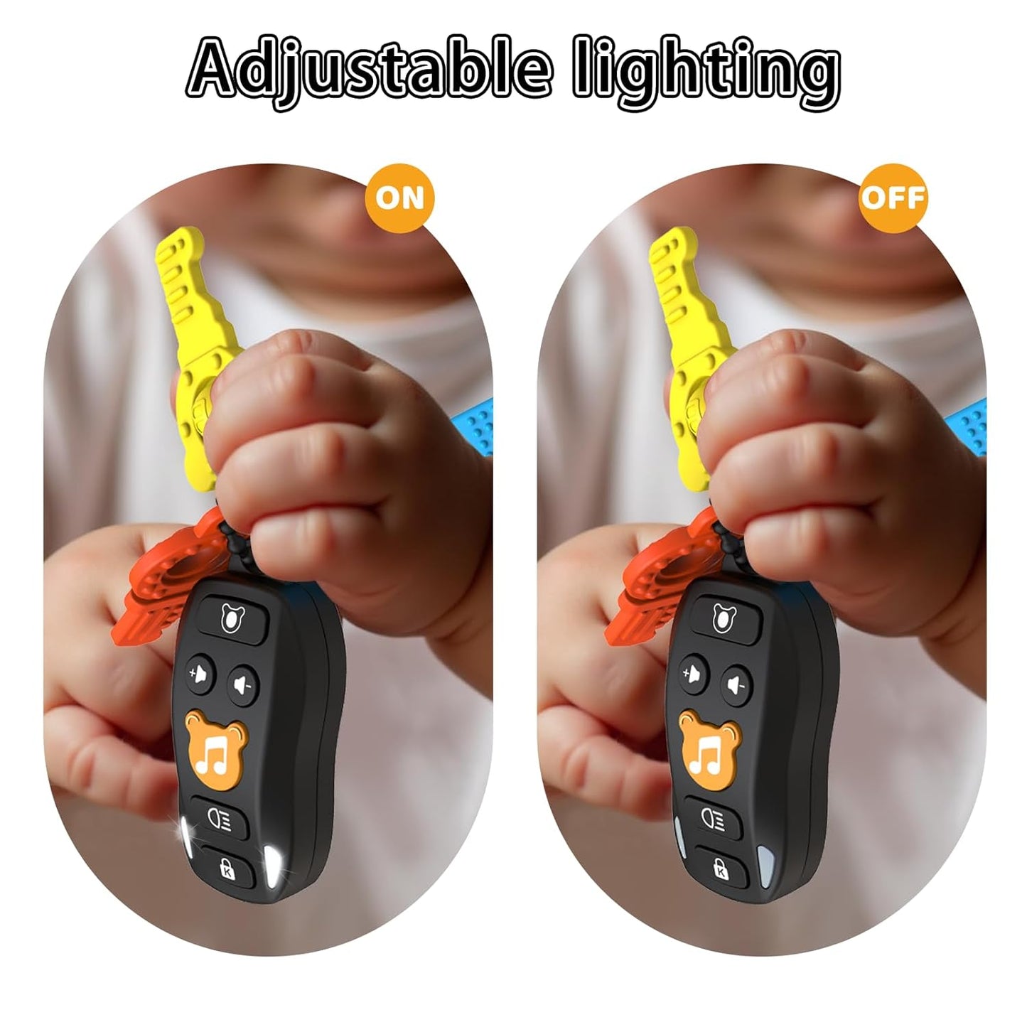 Baby Keys Toy - Baby Toy Car Keys Toddlers Pretend Keys with Music & Light Interactive Musical Sensory Learning Toys Birthday Gifts for Boys Girls Infant Kid Age 6+ Months