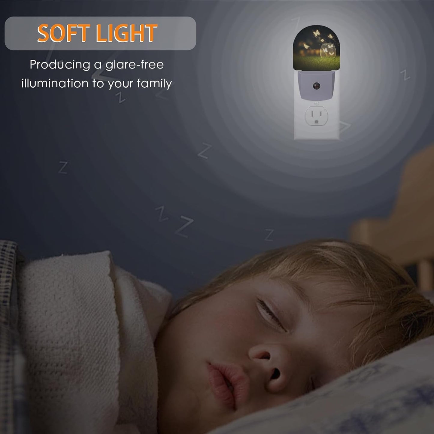 Night Fantasy Butterfly Night Light,Night Lights Plug into Wall with Dusk to Dawn Sensor,Lamp for Bedroom Bathroom Hallway Nightlight for Women Girls