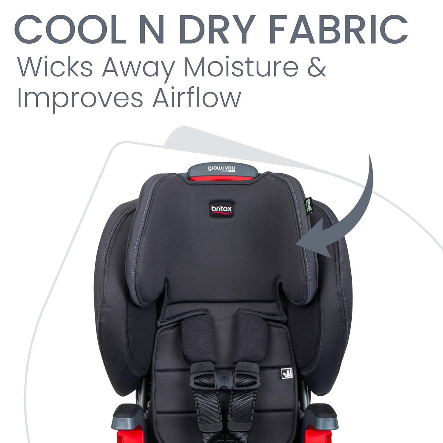 Britax Grow with You ClickTight Harness-2-Booster Car Seat, Cool N Dry - Cool Flow Moisture Wicking Fabric