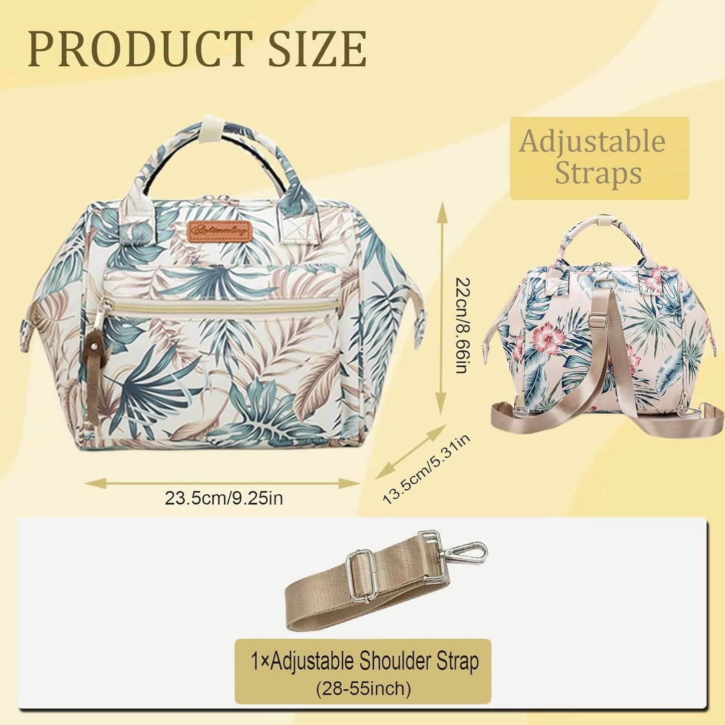 Small Diaper Bag-Mini Diaper Bag Backpack Crossbody Baby Diaper Tote Bag with Insulated Pocket(Green Leaf Jungle)