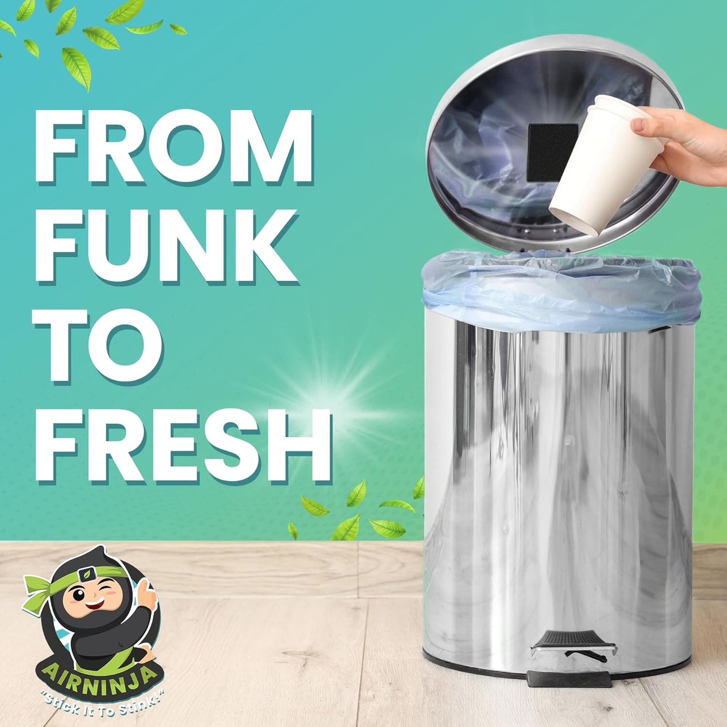 Trash Can Deodorizer Odor Eliminator - Garbage Can & Diaper Pail Deodorizer compatible with Dekor Munchkin Ubbi Diaper Genie, Odor Absorber Natural Activated Carbon Unscented Fragrance Free, 2 Pack