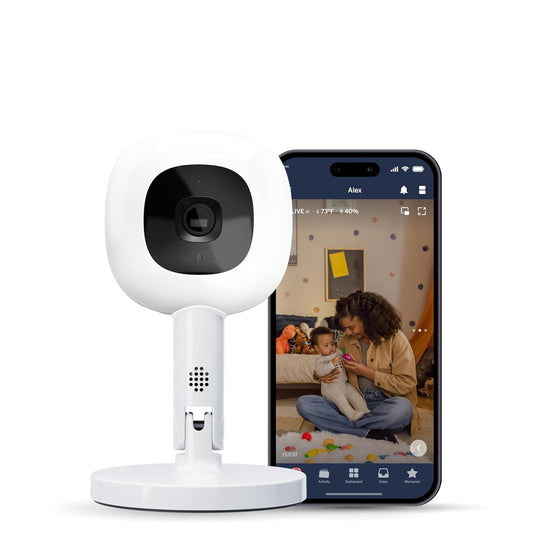 Nanit Pro Smart Baby Monitor & Flex Stand - 1080p Wi-Fi Video Camera, Sensor-Free Sleep & Breathing Motion Tracker, 2-Way Audio, Sound/Motion/Cry Notifications, Night Vision, and Breathing Band