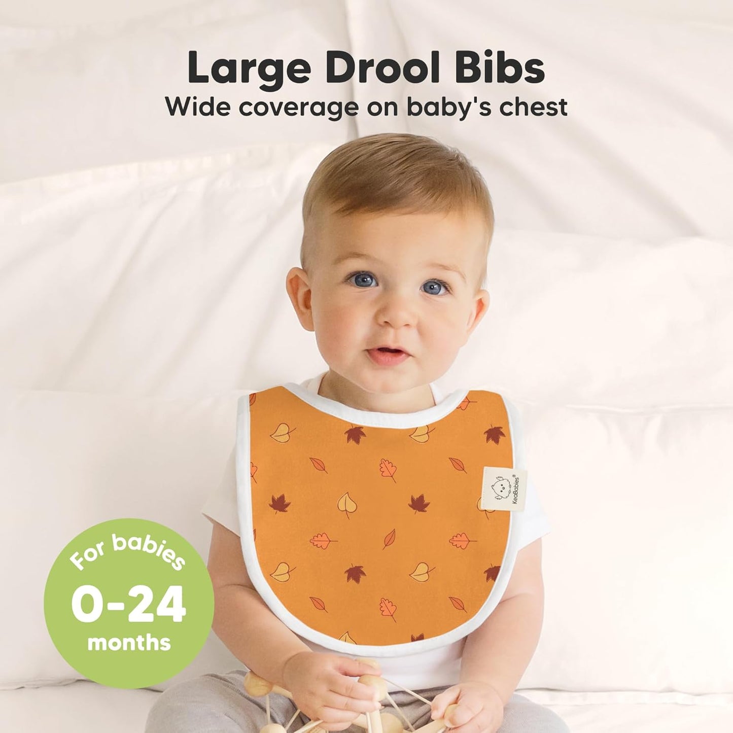 8-Pack Organic Baby Bibs for Boys, Girls - Soft Cotton Drooling and Teething Bibs for Baby Girl & Boy, Extra Absorbent, Easy to Clean & Put On for Toddler, Newborn, Infant 0-24 Months (Countryside)