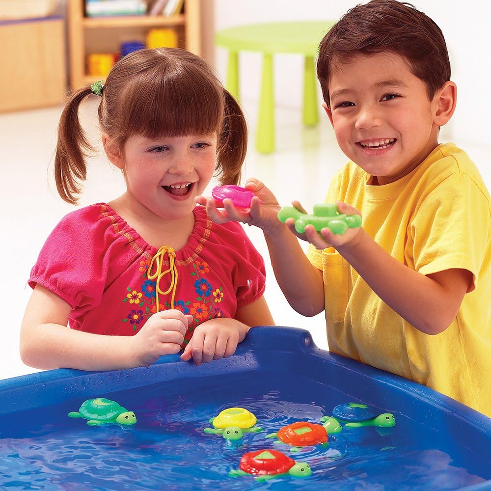 Learning Resources Shape Shell Turtles, Learn Shapes, Bath Toys Set of 8, Ages 2+