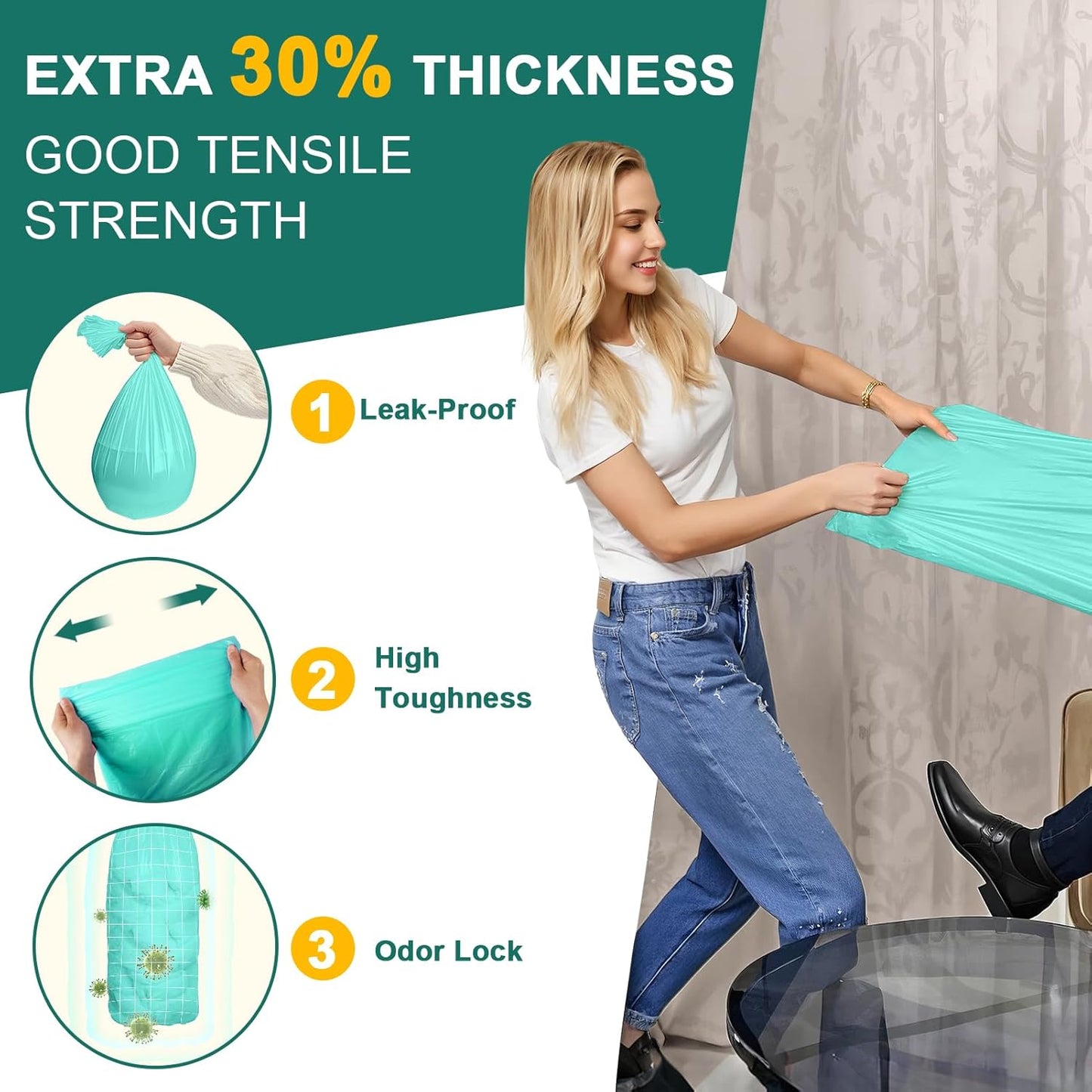 4 Pack Adult Diaper Liner Refills,Diaper Pail Refill Bags Compatible with Janibell Akord 280 slim Model Adult Diaper Disposal System Powerful Odor Resistant(Extra 30% Thickness),Plant scent