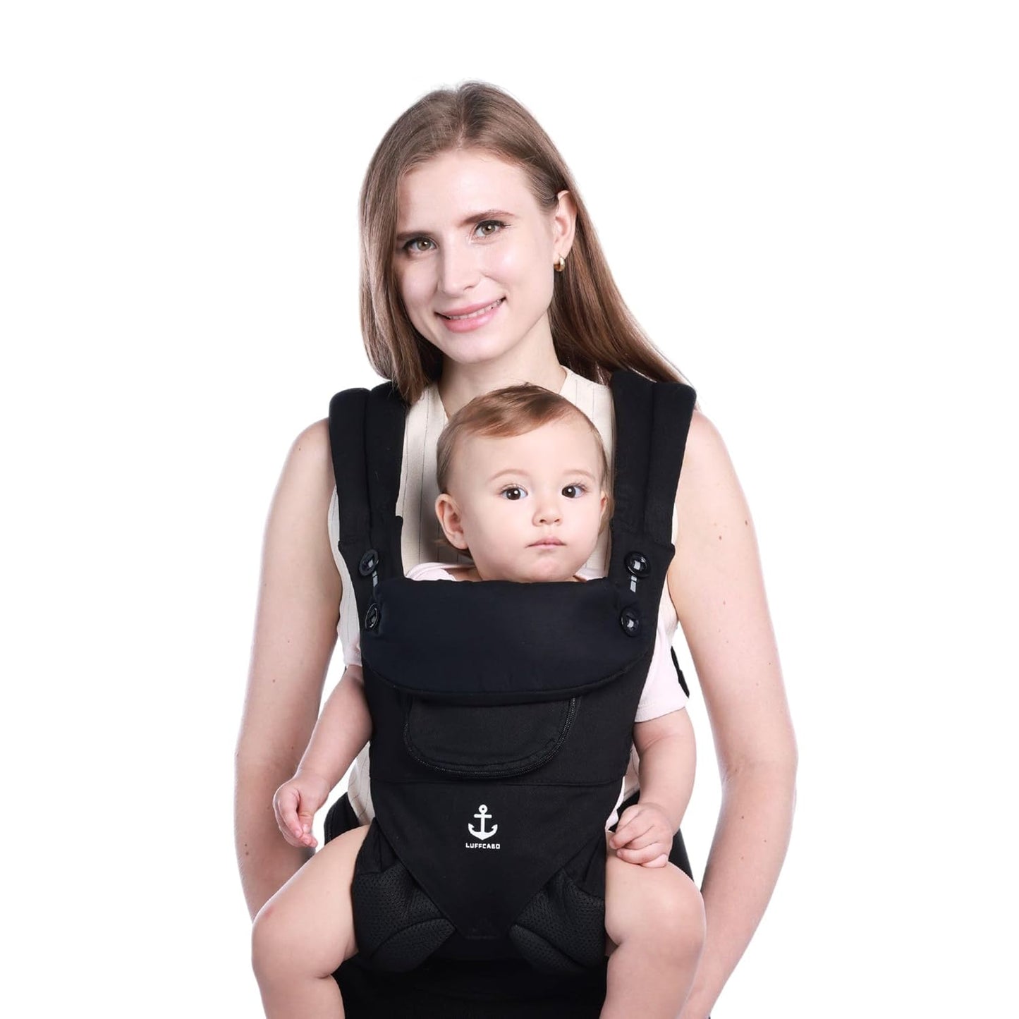 All-Season Ergonomic Baby Carrier, Breathable Baby Carrier Newborn to Toddler (8-33lbs), Toddler Carrier, Infant Carrier with Temperature Control Panel Design (Olive Black)