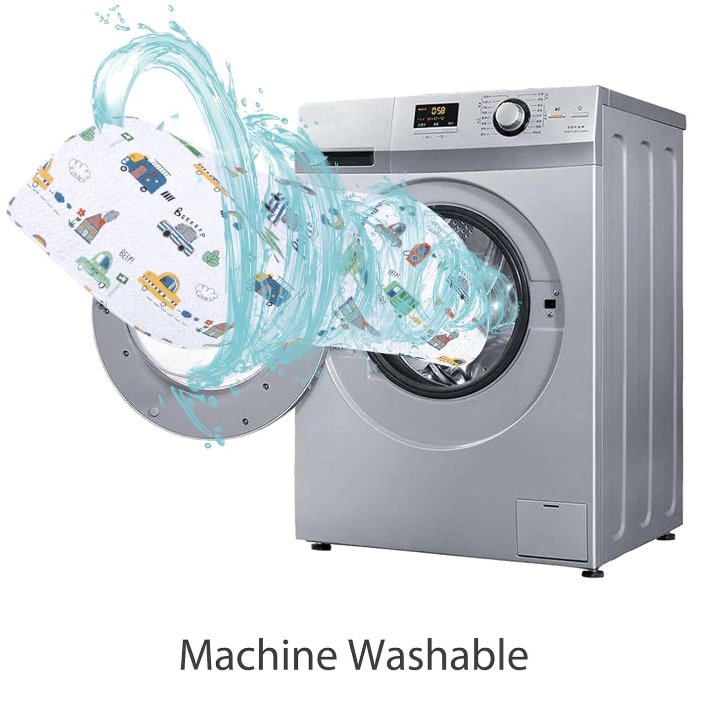 Washable Baby Play Mat for Babies 63x43” Portable, Foldable Toddler Playpen Non-Slip Baby Tummy Time Mat, Soft Floor Play for Infants Extra Large Crawling Mats Car