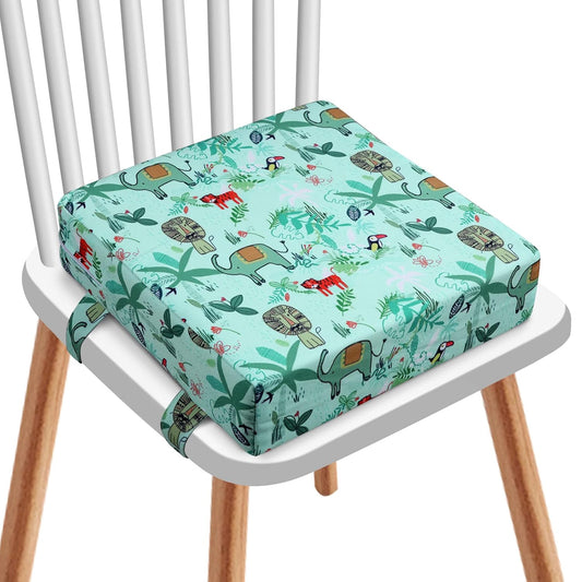 Zicac High Chair Portable Booster Seat Cushion Travel Dining Seat Pad for Toddler Kids Baby Infant Washable Thick Chair Seat Pads (Green)