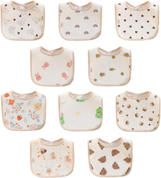 Baby Bandana Bibs, 6 Pack Waterproof Toddler Bib,Soft Cotton Absorbent Baby Bibs for Eating,Drooling,Teething