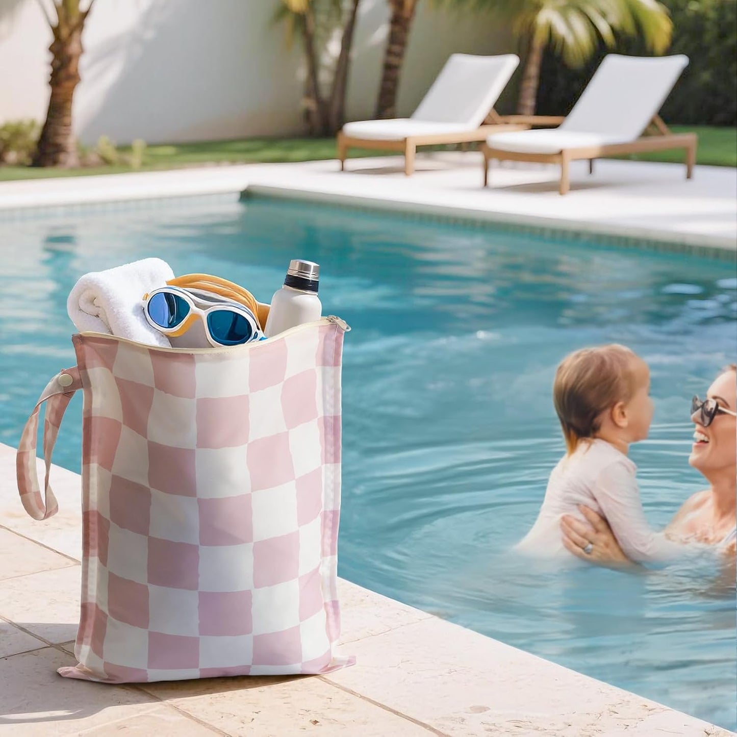 Wet Bag for Swimsuit - 2 Pack Waterproof Wet Dry Bag for Clothes - Baby Diaper Bag - Travel Laundry Daycare Bags - Baby Beach Essentials - Bogg Bag Accessories