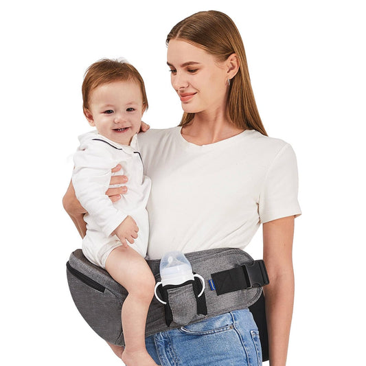 Baby Hip Carrier,Ergonomic,Baby Carrier with Hip Seat,Adjustable Waistband with Multiple Pockets,Infant Carrier for Newborns & Toddlers(Gray)