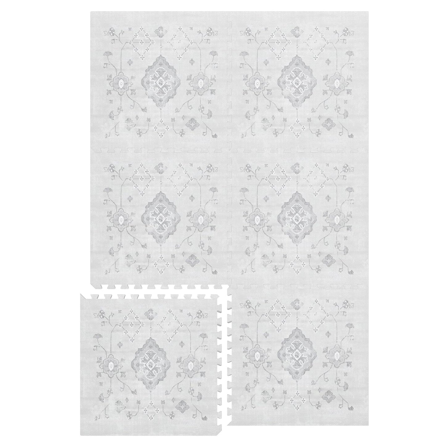 Lillefolk Baby Play Mat for Floor – 4x6ft Vintage Gray | Soft Non Toxic Premium EVA Foam Tiles for Tummy Time, Crawling & Playroom – Waterproof Interlocking Floor Mat for Babies & Toddlers (6 Tiles)
