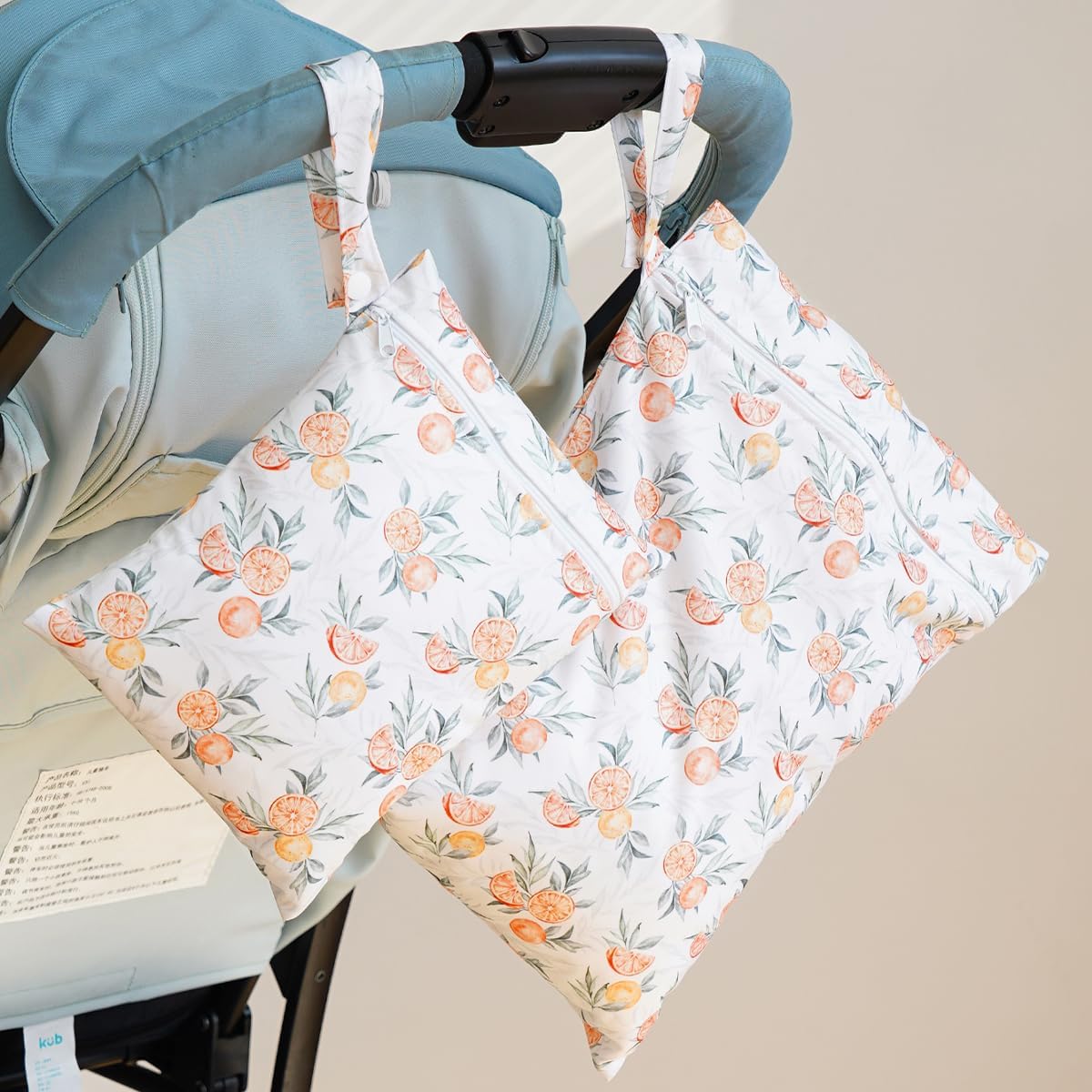 2 Sizes Wet Bags, Waterproof Storage Bag for Baby Diapers and Pump Parts, Reusable Diaper Bag with Zippered Pockets and Handle, Travel Bags, Beach, Pool, Gym Bag for Swimsuits & Wet Clothes, Set of 2