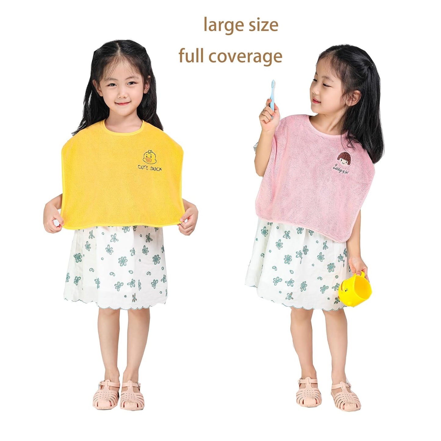 3 Pack Bibs for Baby Girls or Boys, Toddler Bibs for Feeding Teething Drooling, The Size 16 "x20 Face Towel Multifunctional for 3-6 Years kids