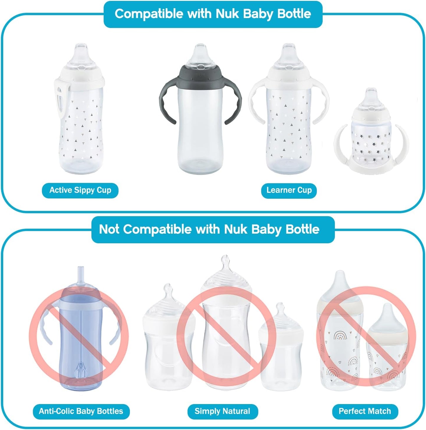 8pcs Replacement Silicone Spout Nipple for NUK Activity and Learner Cup, Soft Transition Spout for Sippy Cups, Silicone BPA-Free, Leak-Proof, Easy Transition from Bottle to Cup