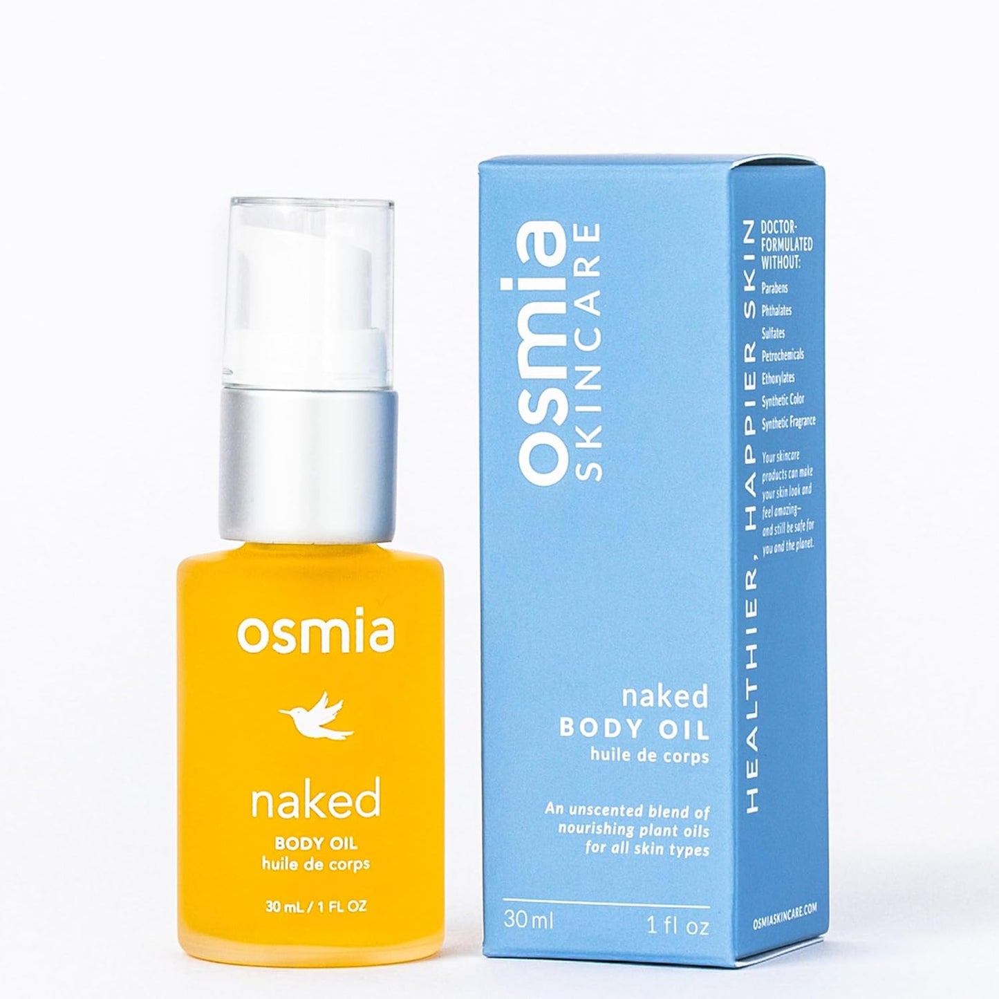 Osmia Skincare - Natural Naked Body Oil | Rosehip, Borage, + Sweet Almond Oils | Soften, Smooth, Nourish | Clean Beauty For Healthy Skin (1 fl oz | 30 ml)