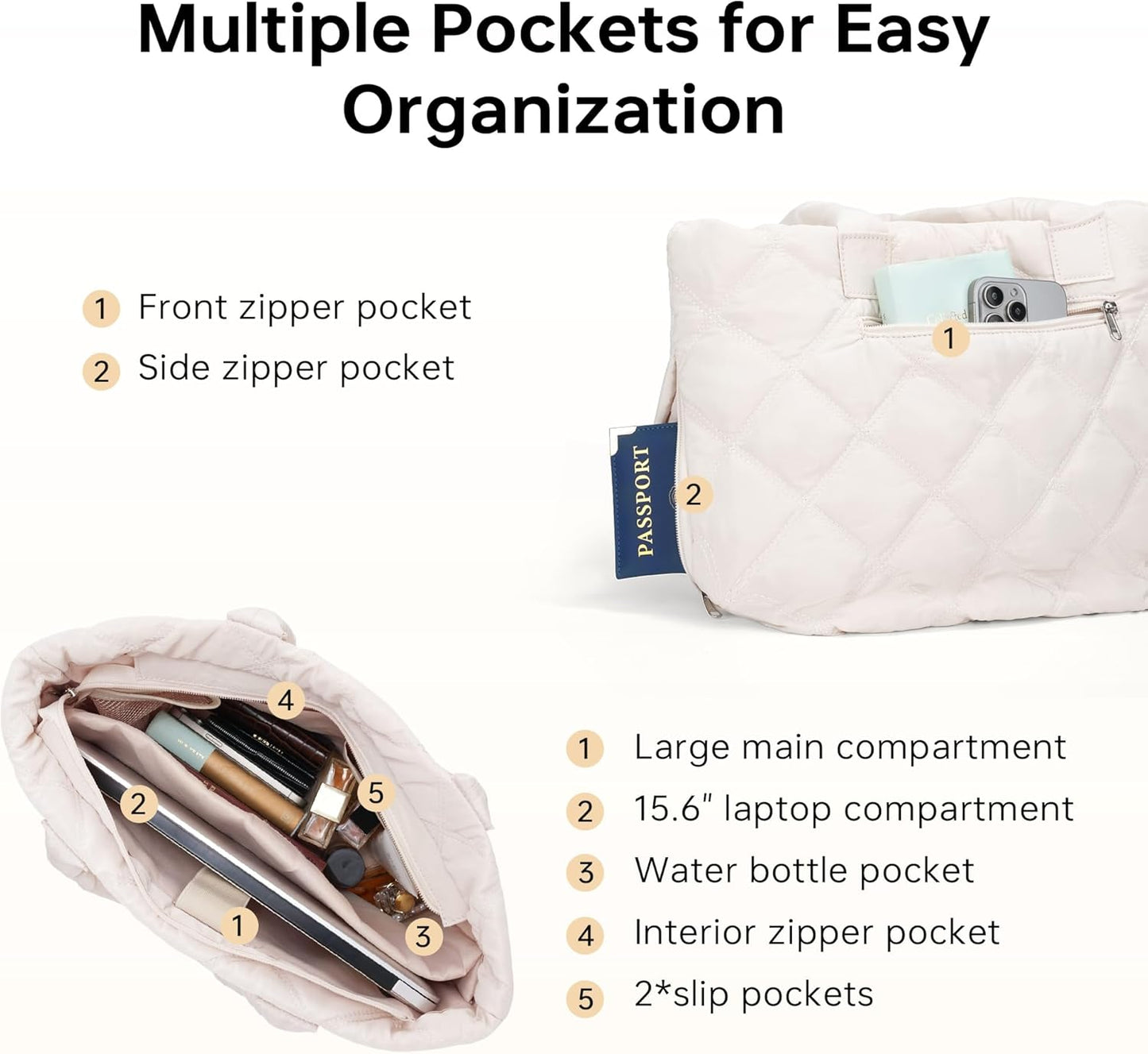 Diaper Bag Tote, Large Capacity Travel Diaper Baby Bags Crossbody Hospital Mom Bag，with Silicone Pacifier Case