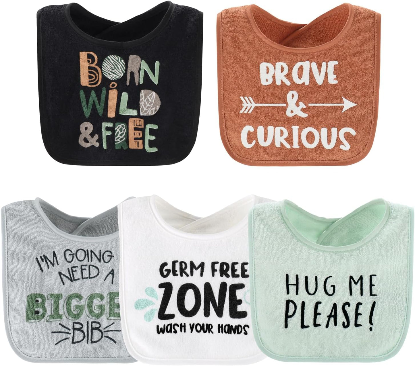 The Peanutshell Baby Boy Terry Bibs Set of 10-100% Cotton, Soft, Absorbent Baby Bibs, Toddler Boy Set, Newborn & Infant Bib - Dinosaur