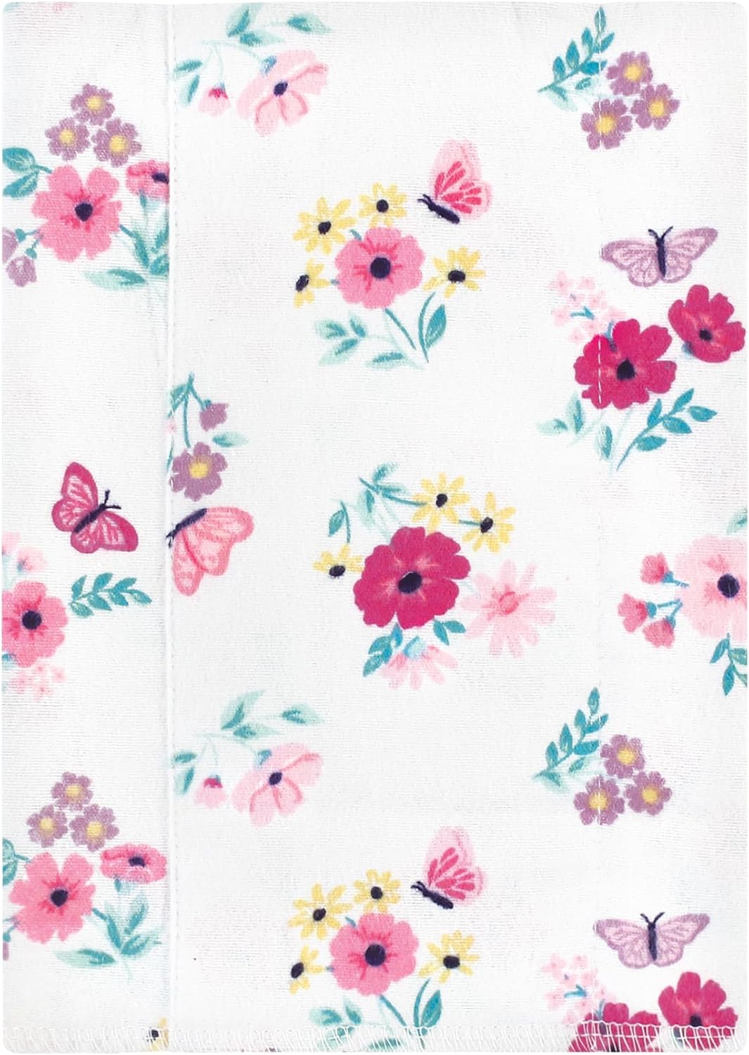 Luvable Friends Hudson Baby Flannel Burp Cloths 4pk, Pink Butterfly Meadow