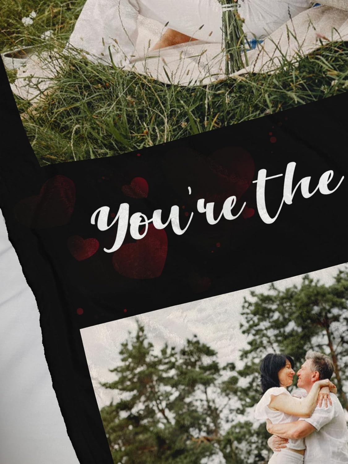 Personalized Blanket with Photos Text Custom Blanket with Picture Customizable Flannel Blankets Gifts for Mom Dad Couple Girlfriend Boyfriend Wife Husband