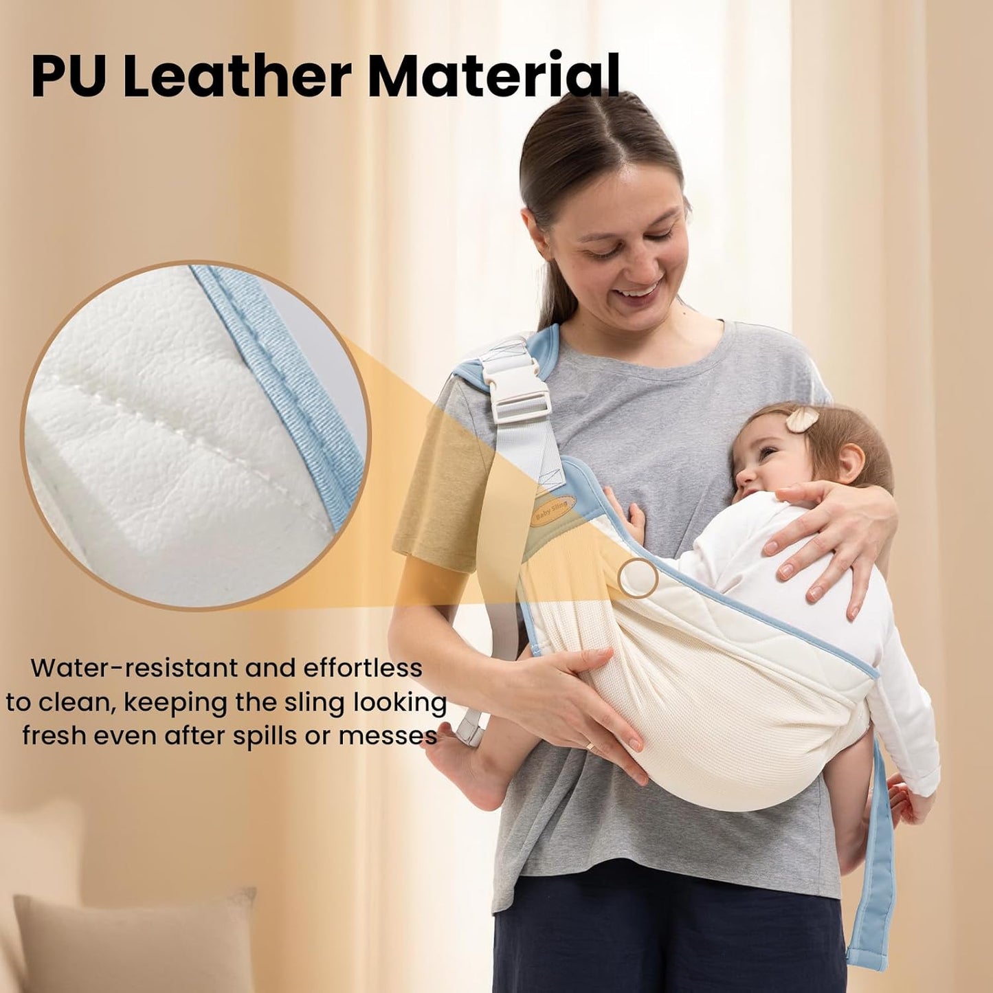 Baby Carrier Newborn to Toddler, Baby Sling Carrier, Toddler Carrier 25-60 lbs with Adjustable Straps, Soft Padded Edges, Lightweight and Travel-Friendly Newborn Baby Carrier