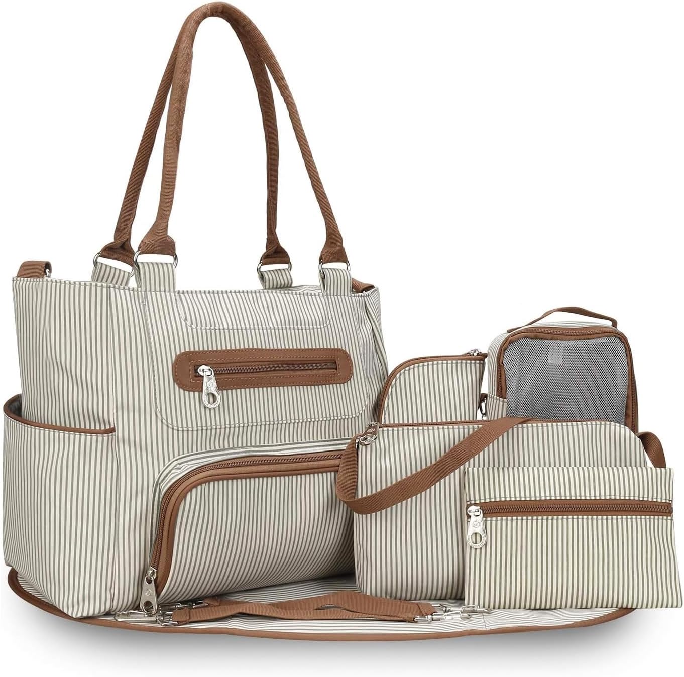 5PCS Baby Diaper Bag Set, Large Baby Doll Diaper Backpack