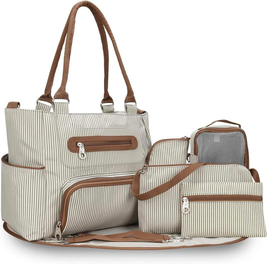 5PCS Baby Diaper Bag Set, Large Baby Doll Diaper Backpack