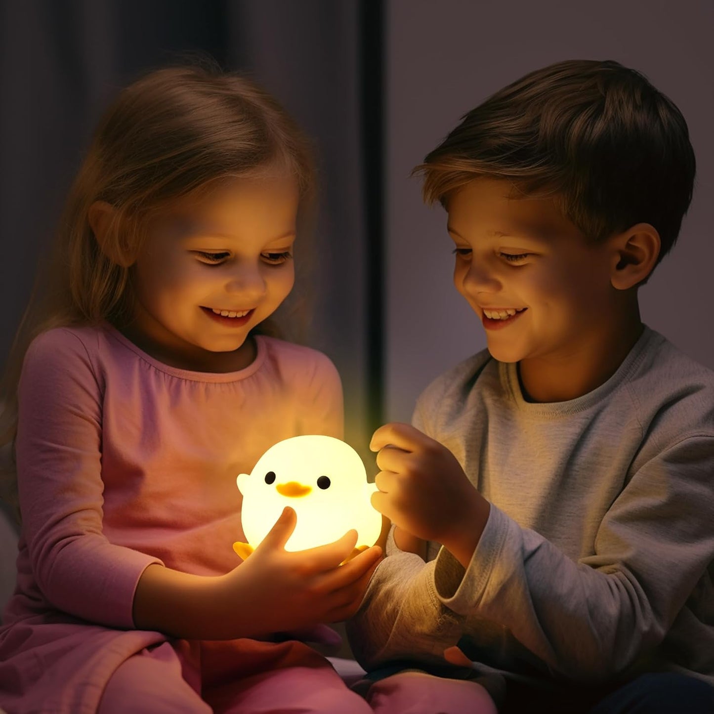 Ammonite DoDo Duck Night Light, Cute Soft Silicone Duck Lamp for Kids, Rechargeable LED Dimmable Bedside Lamp with 20 Minute Timer, Gifts for Boys Girls Women