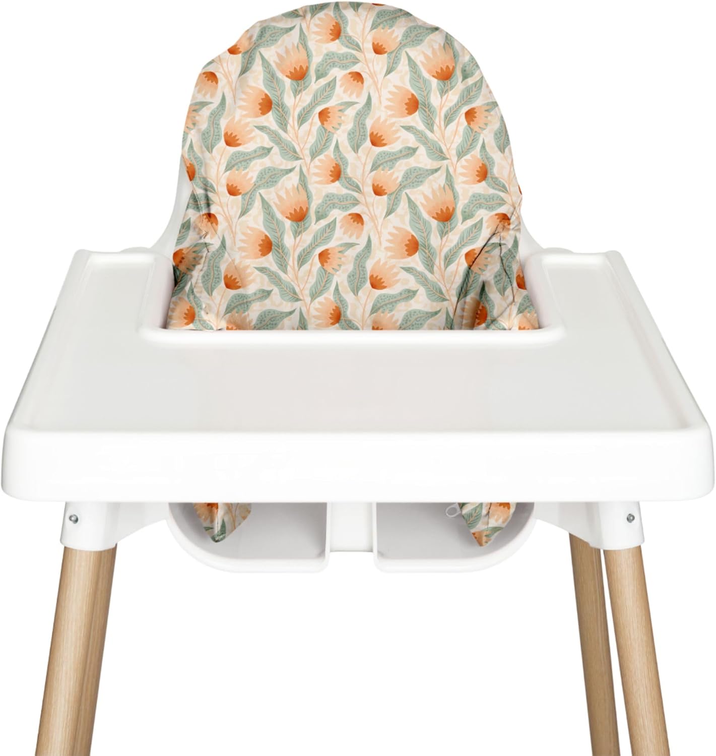 Nibble and Rest Highchair Cushion Cover for Inflatable Cushion, Compatible for IKEA Antilop Highchair,Accessories Stain-Proof and Wipeable Cover (Cushion NOT Included)(Safaripetals)