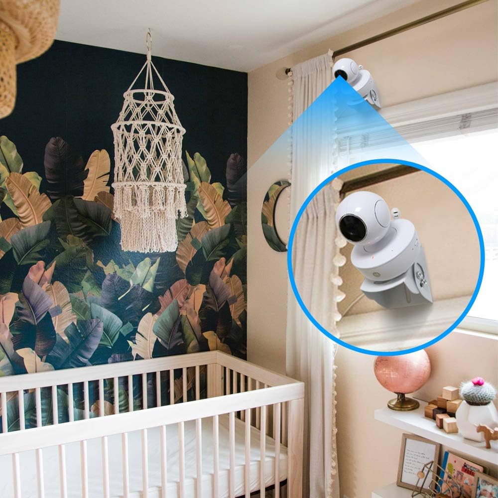 2 Pack-Adjustable Angle Baby Monitor Wall Mount for Motorola, Arlo, Infant Optics DXR-8, HelloBaby, Hellobaby Babysense Monitor Camera, Perfect Angle and Easy to Install (Camera Not Included)