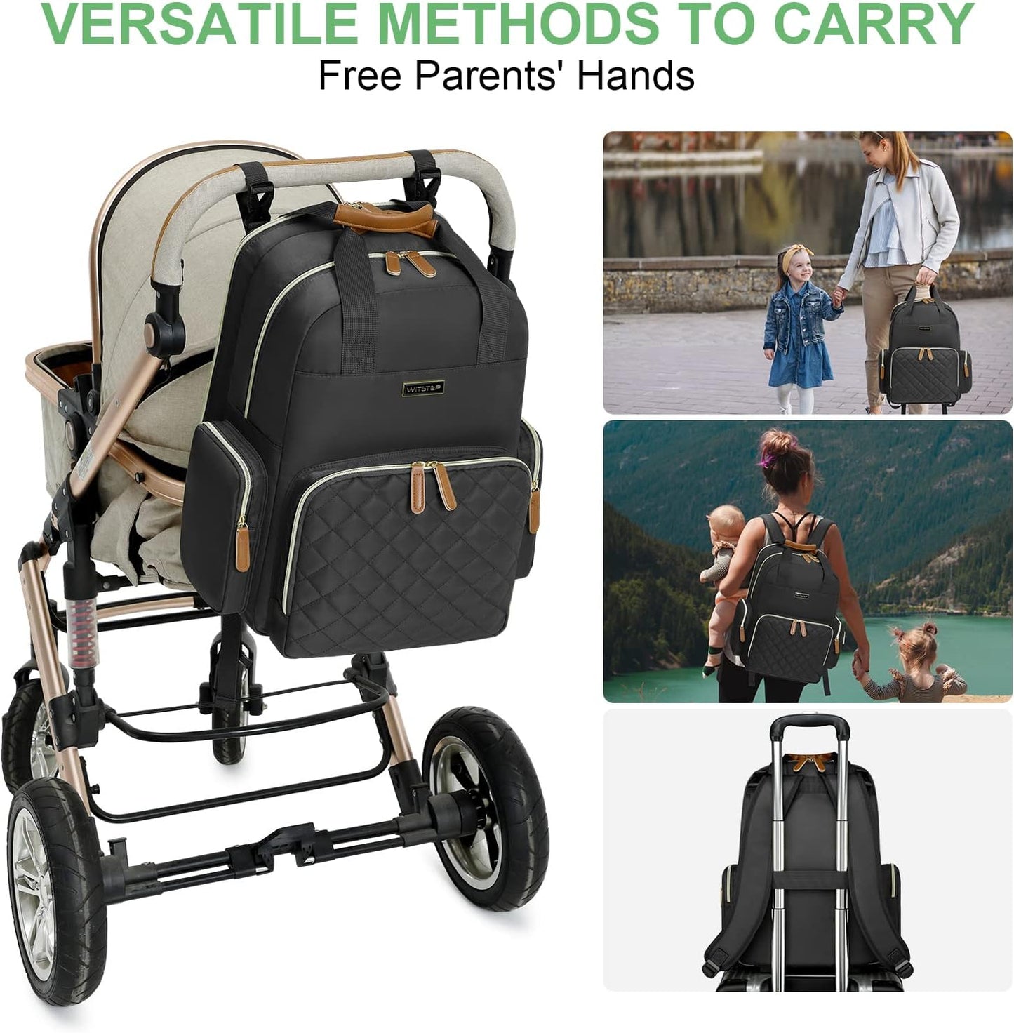 Diaper Bag Backpack with Changing Station, Baby Diaper Bag Organizer for Moms Dads Large Baby Changing Bags