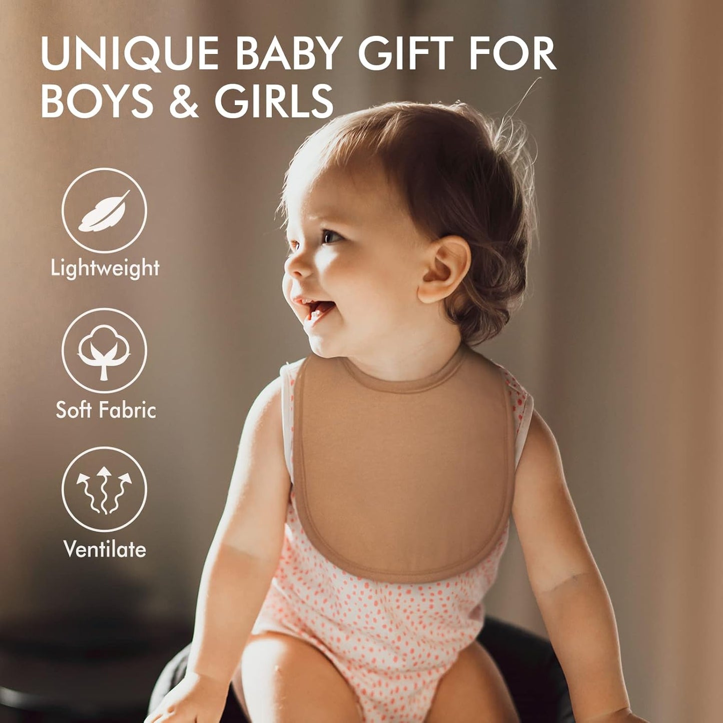 10 Pack Cotton Snap Bibs for Baby Boy Girl, Super Soft Drool Bibs for Teething and Feeding