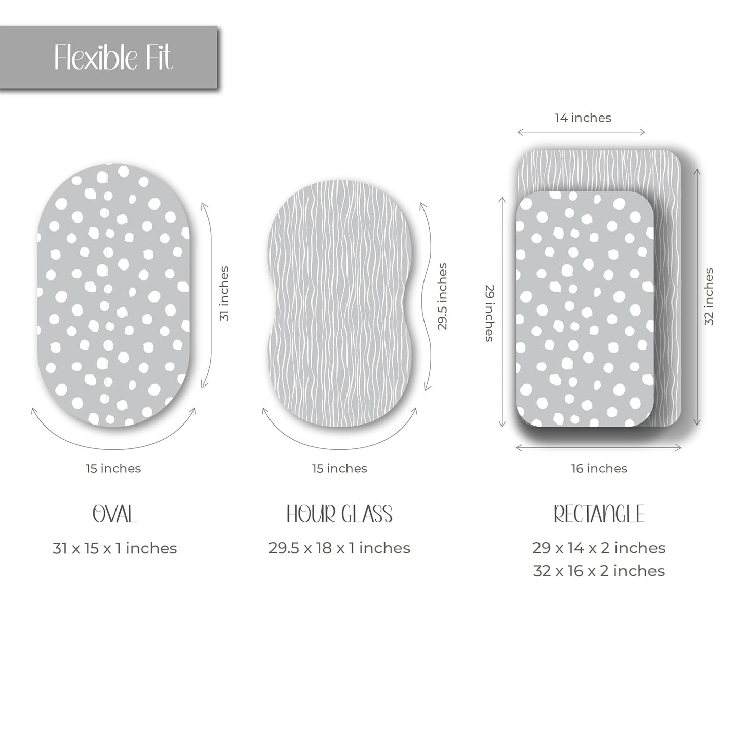 Bassinet Sheet Set 2 Pack 100% Jersey Cotton Grey and White Abstract Stripes and Dots by Ely's & Co.