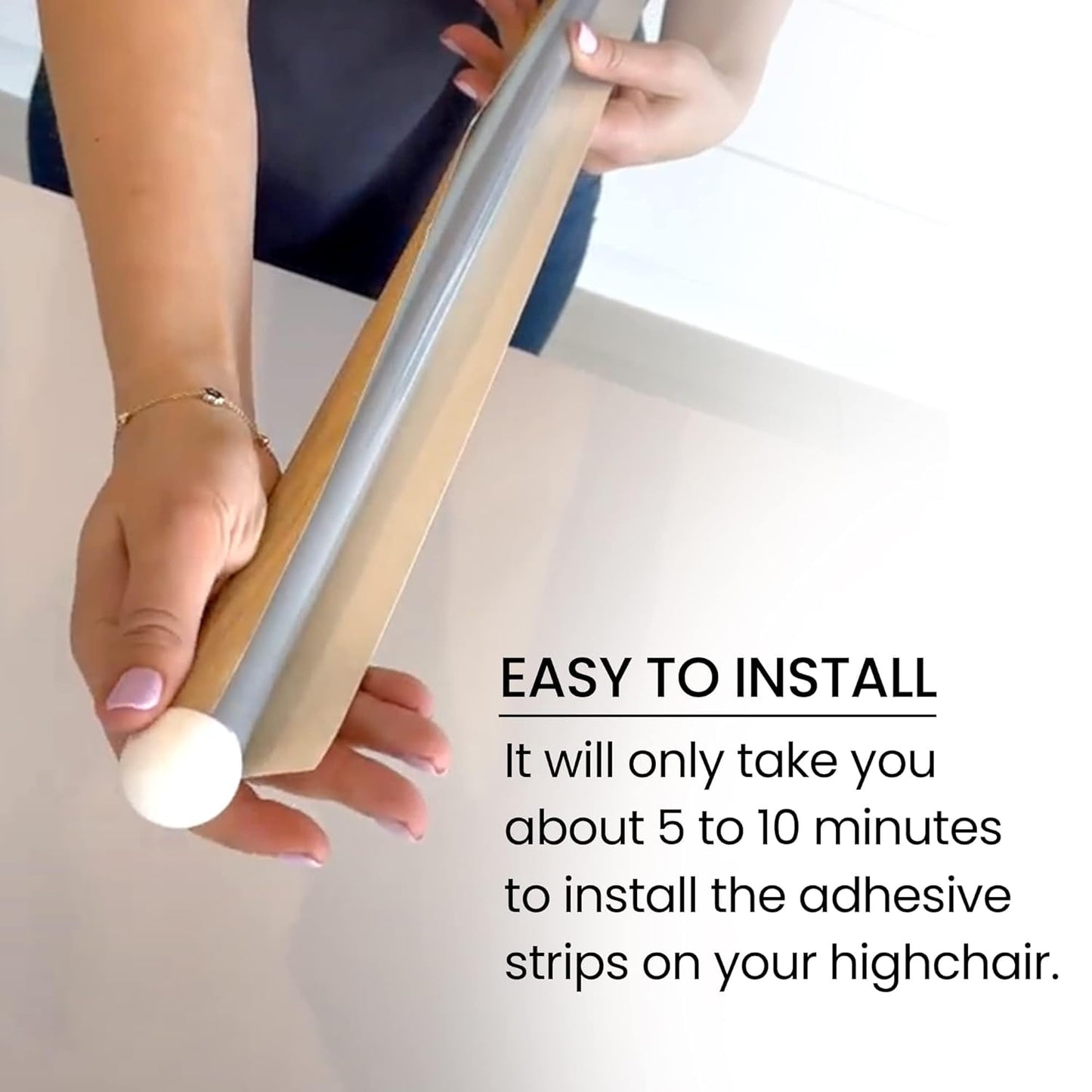 Nibble and Rest Highchair Decorative Leg Wraps, Bamboo Style, Highchair Accessories, Compatible with IKEA Antilop Highchair, Includes 4 Pre-Cut Adhesive Strips